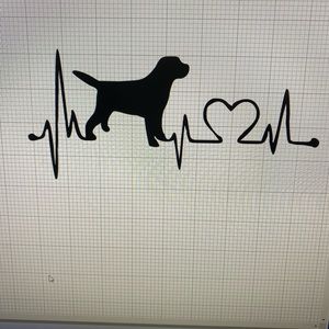 Puppy love heartbeat decal